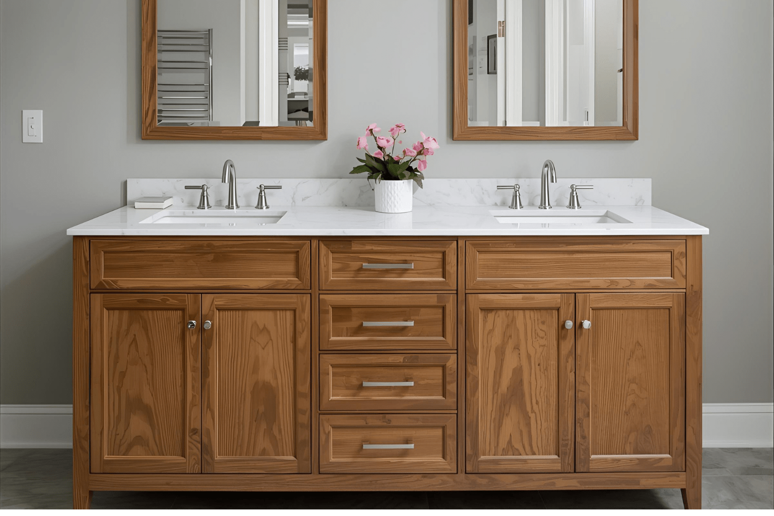 Double Sink Vanity with Quartz
